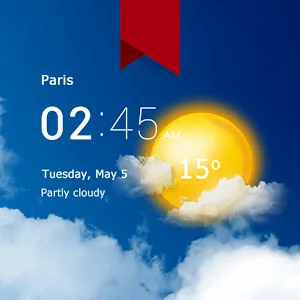 Transparent clock weather Pro