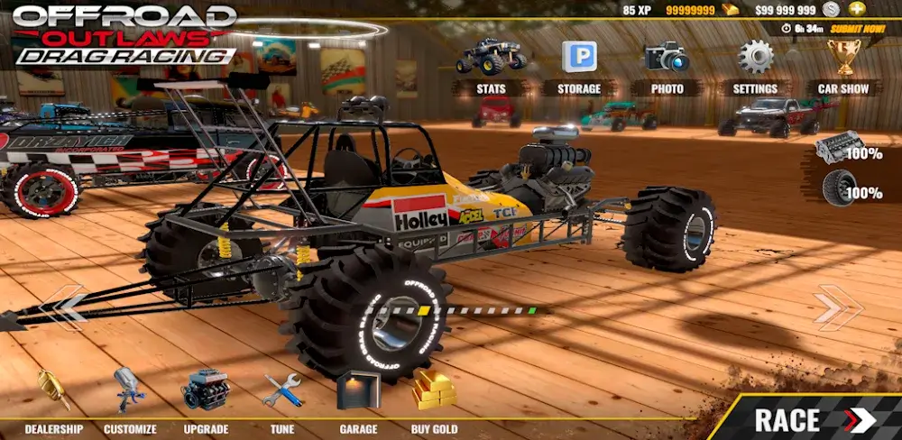 Offroad Outlaws Drag Racing v1 0 17 MOD APK (Unlimited Money Gold