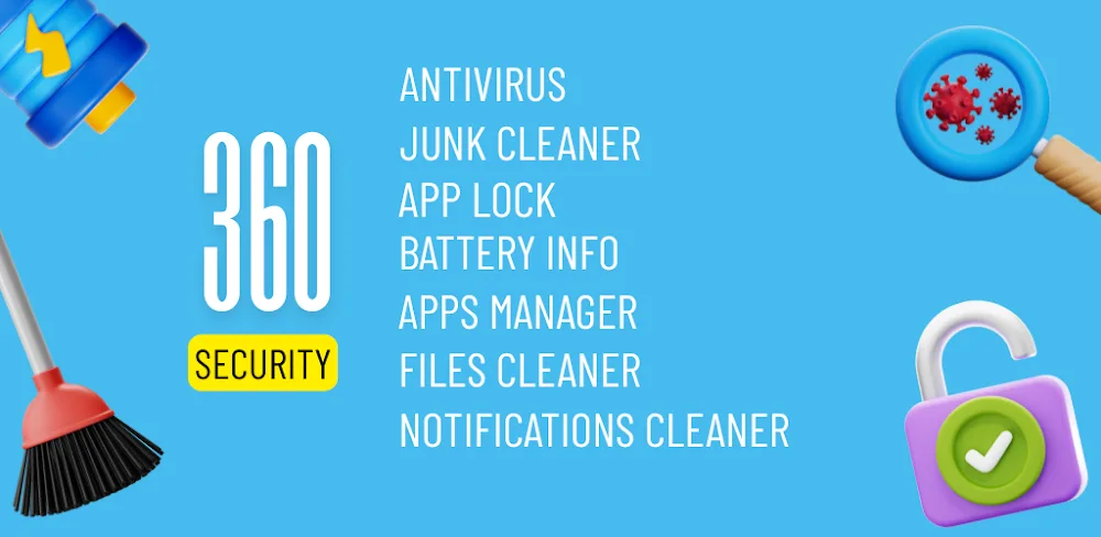 Antivirus 2026, 360 Security v3.8 MOD APK (Premium Unlocked) Download
