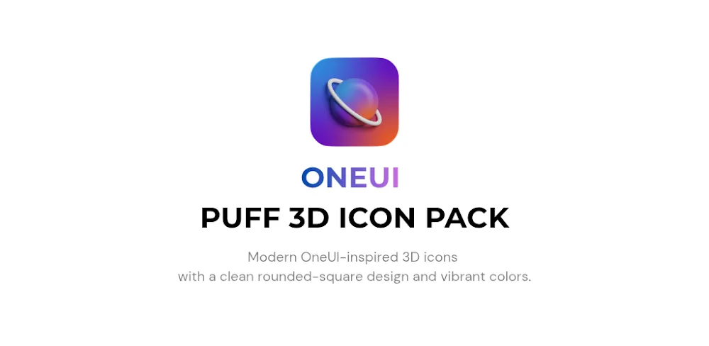 OneUi Puff 3D Icon Pack v2.0 APK (Full Version) Download